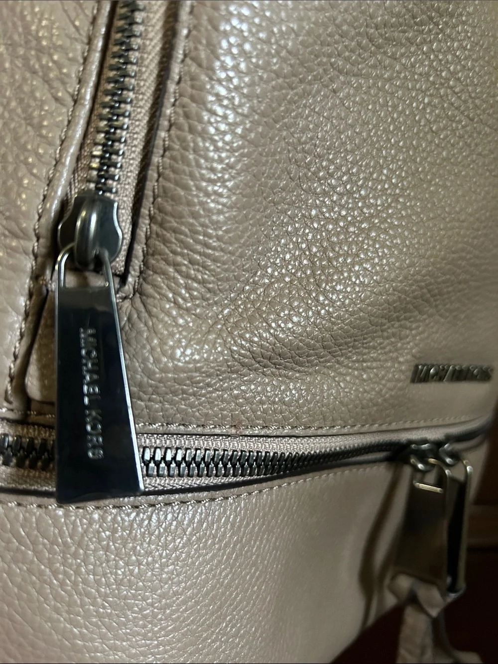 Michael Kors Pebbled Leather Backpack in Taupe